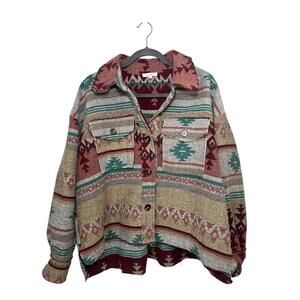 La Miel Southwestern Aztec Jacket Women’s Medium Button Front